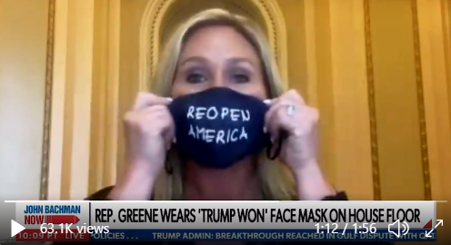 Congresswoman Marjorie Greene Makes A Statement With Masks In The House ...